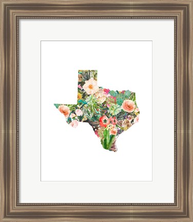 Framed Texas Floral Collage III Print