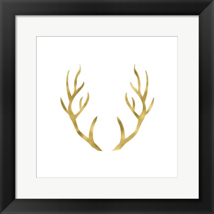 Framed Gold Antlers Print