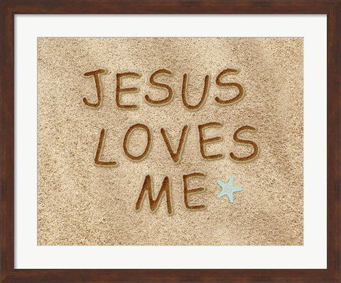 Framed Jesus Loves Me Sand Print