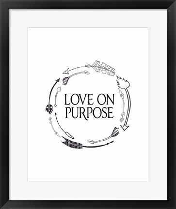 Framed Love on Purpose Wreath Print