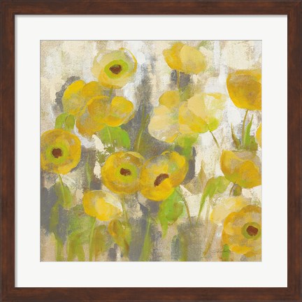 Framed Floating Yellow Flowers IV Print