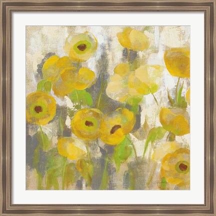 Framed Floating Yellow Flowers IV Print