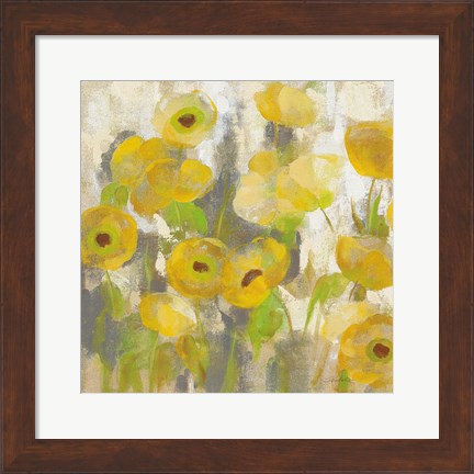 Framed Floating Yellow Flowers IV Print