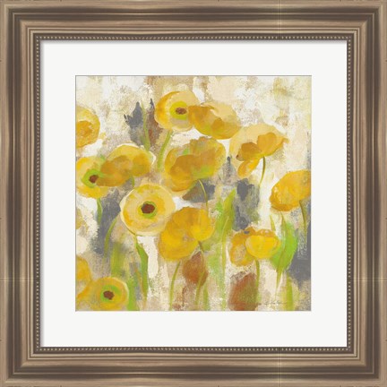 Framed Floating Yellow Flowers V Print