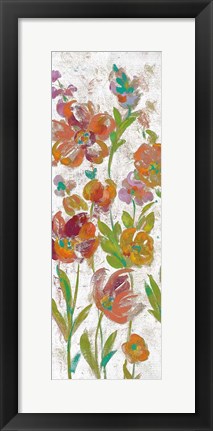 Framed July Garden Trio II on White Print