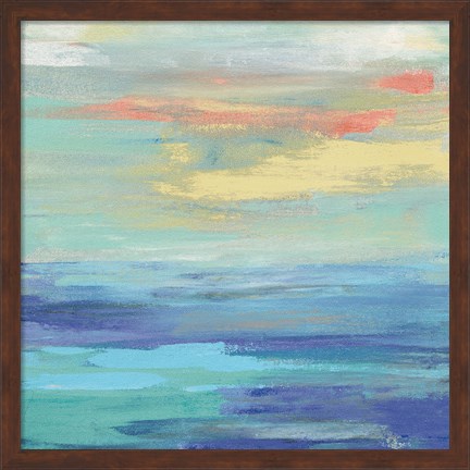 Framed Sunset Beach II Bright Print