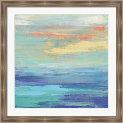 Framed Sunset Beach II Bright Print