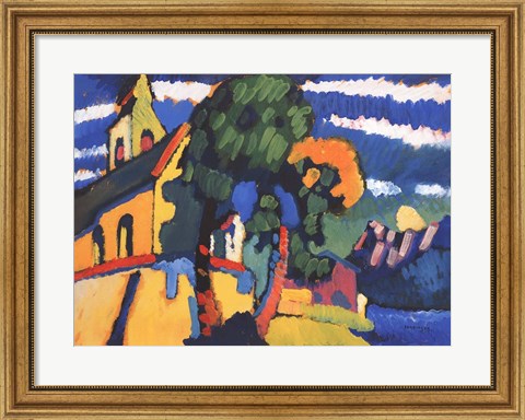 Framed Village Church in Riegsee, Bavaria, 1907 Print