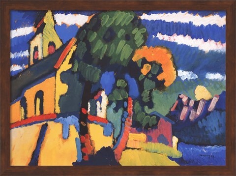 Framed Village Church in Riegsee, Bavaria, 1907 Print