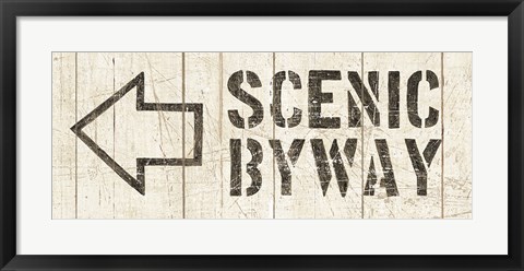 Framed Flea Market Road Sign Scenic Byway Print