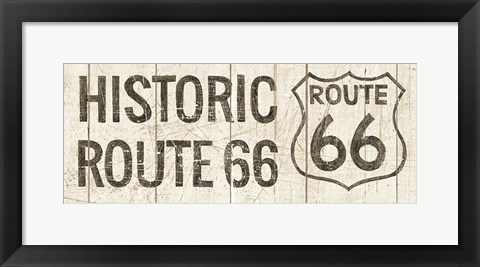 Framed Flea Market Road Sign Route 66 Print