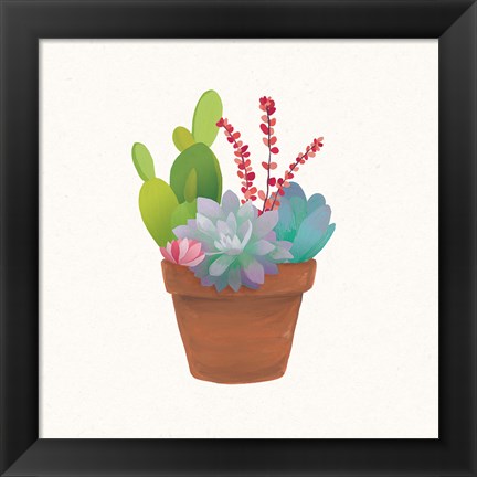 Framed Succulent Pot III Print