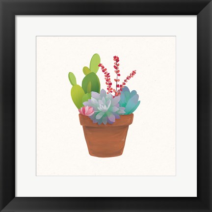 Framed Succulent Pot III Print