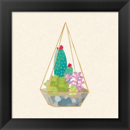 Framed Succulent Terrarium II Print