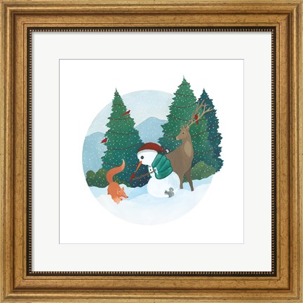 Framed Winter Friends III Print