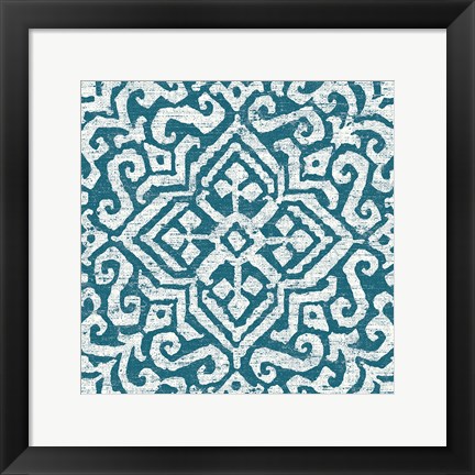 Framed Amadora Blue - Tile III Print