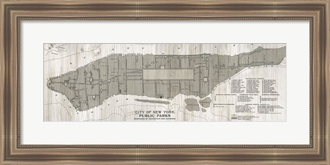 Framed New York Parks Map Print