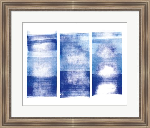 Framed Blue and Gold Element II Print