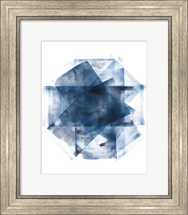 Framed Blue and Gold Element III Print
