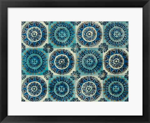 Framed Floral Tile Suzani Print Print