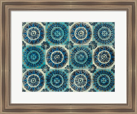 Framed Floral Tile Suzani Print Print