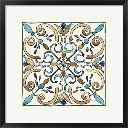 Framed Coastal Breeze Tile I Print