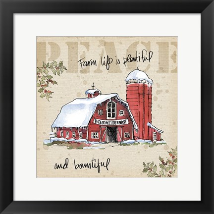 Framed Country Christmas I Print