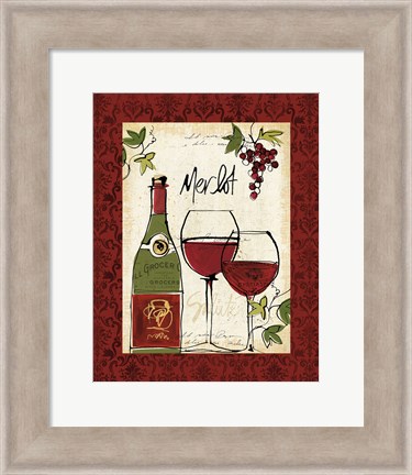 Framed Wine Not I Border Print