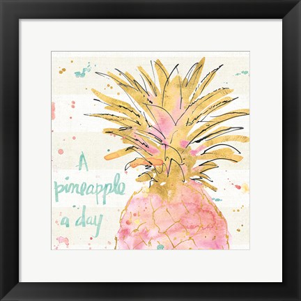 Framed Flamingo Fever V Print