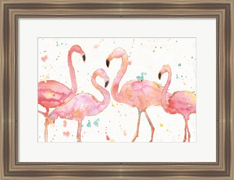 Framed Flamingo Fever I Print