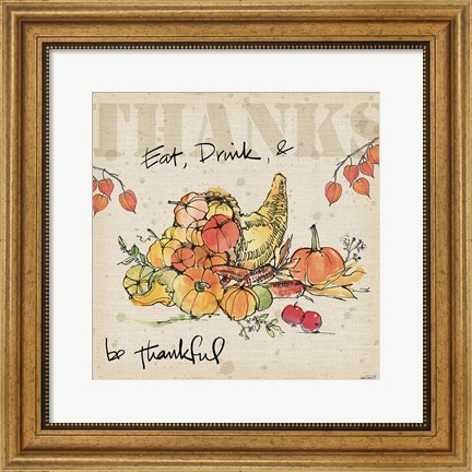 Framed Be Thankful III Print