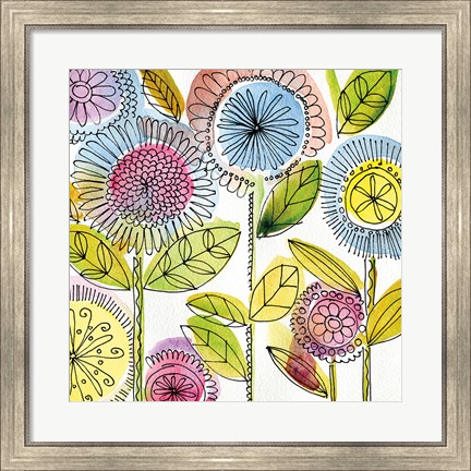 Framed Watercolor Flowers Print