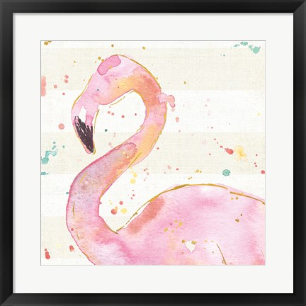 Framed Flamingo Fever III no Words Print