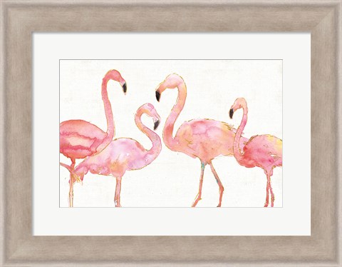 Framed Flamingo Fever I no Splatter Print