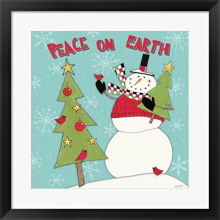 Framed Snowman Sentiments III Print