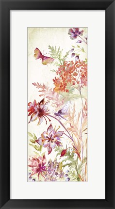 Framed Colorful Wildflowers and Butterflies Panel II Print