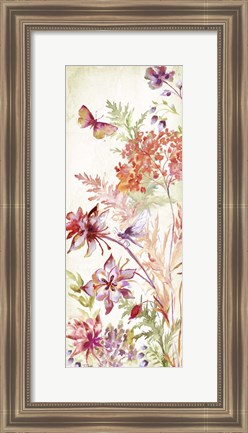 Framed Colorful Wildflowers and Butterflies Panel II Print