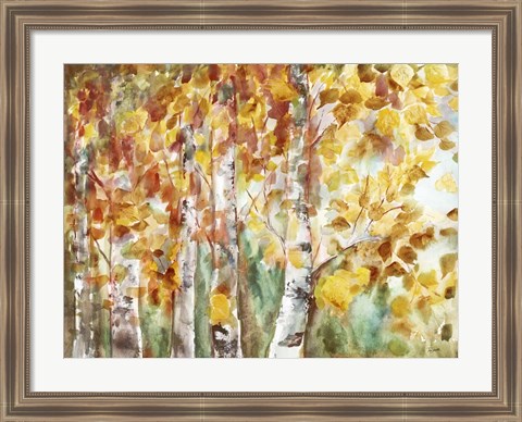 Framed Watercolor Fall Aspens Print