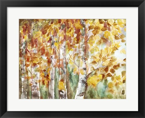 Framed Watercolor Fall Aspens Print