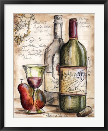 Framed Vintner&#39;s Journal Sketch I Print