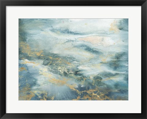 Framed Blue Watercolor Abstract Print