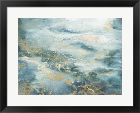 Framed Blue Watercolor Abstract Print