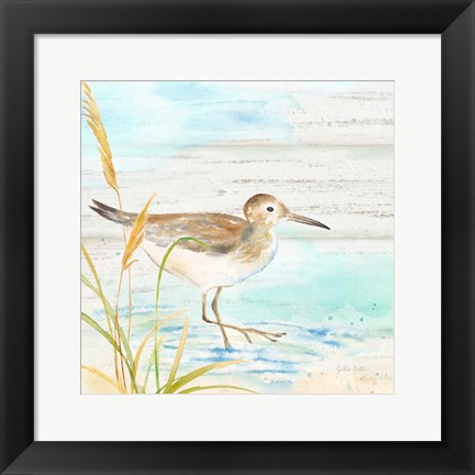 Framed Sandpiper Beach I Print