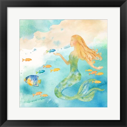 Framed Sea Splash Mermaid II Print