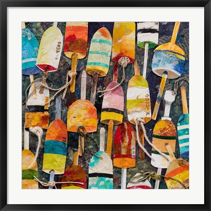 Framed Buoy Collage Square Print