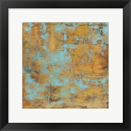 Framed Rustic Elegance Sky Blue Print