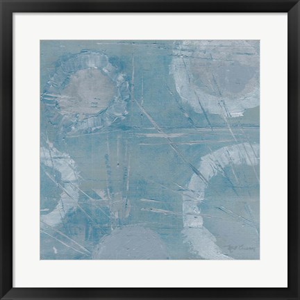 Framed Champagne Burst Blue/Gray Print