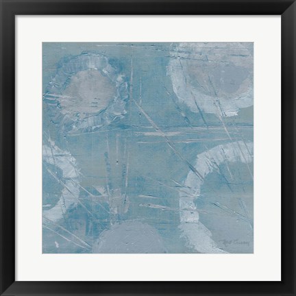 Framed Champagne Burst Blue/Gray Print