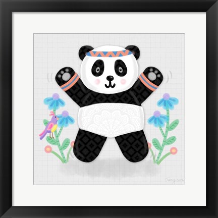 Framed Tumbling Pandas III Print