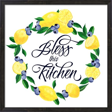 Framed Lemon Blueberry Kitchen Sign I Print